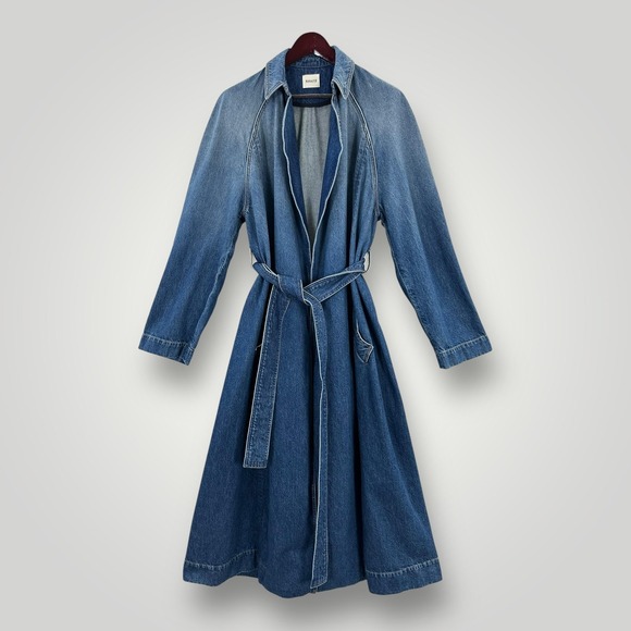 KHAITE Jackets & Blazers - KHAITE Roth Trench Coat Small Blue Denim Belted Made Italy Prototype‎